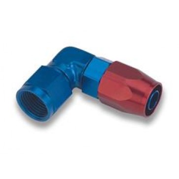 Hose Fitting Forged 90 Degree -6 AN JIC Aluminium Blue/Red