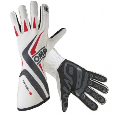 One S Race Gloves-White/Black/Red-S