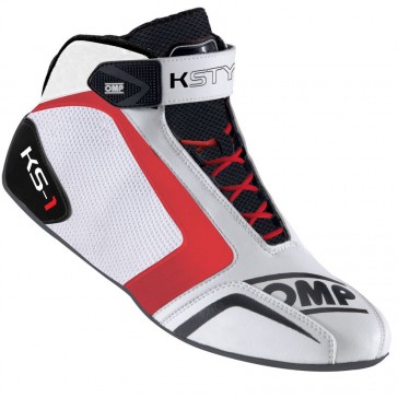 KS-1 Kart Boots-White/Black/Red-48