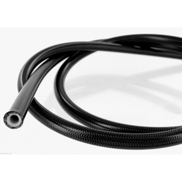 Stainless Steel Braided Hose With PTFE Inner -6 AN (8mm) ID Black PVC Coating