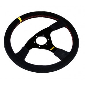 RRS Steering Wheel Veloce, 350mm, flat, Suede, Black