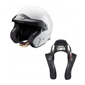 Sparco Open Face Helmet and HANS Device Set
